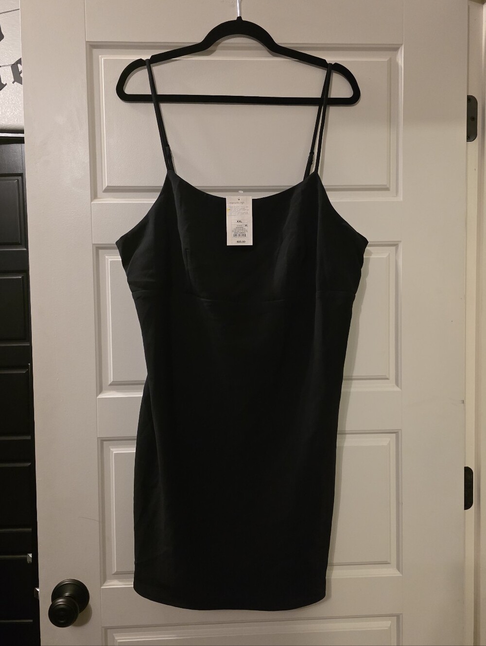 Women’s Black Spaghetti Strap Slip Dress XXL